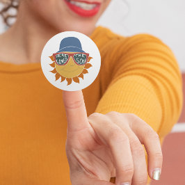 Hier komt de zoon baby jongen douche ronde sticker