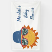 Hier komt de zoon baby jongen douche spandoek (Verticaal)