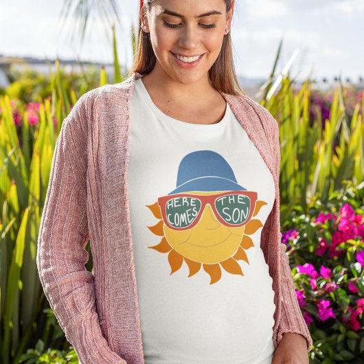 Hier komt de zoon baby jongen douche t-shirt