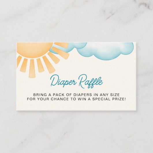 Hier komt de zoon baby jongen luier rafel informatiekaartje (Voorkant)