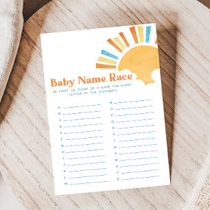 Hier komt de zoon Baby Shower Baby Naam Race Spel