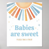 Hier komt de zoon Baby shower baby's zijn zoet Poster (Voorkant)
