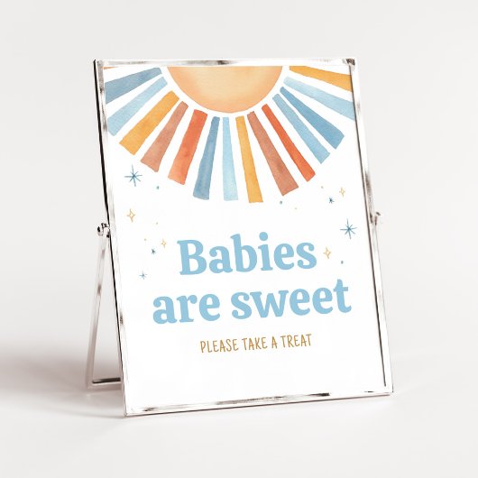 Hier komt de zoon Baby shower baby's zijn zoet Poster