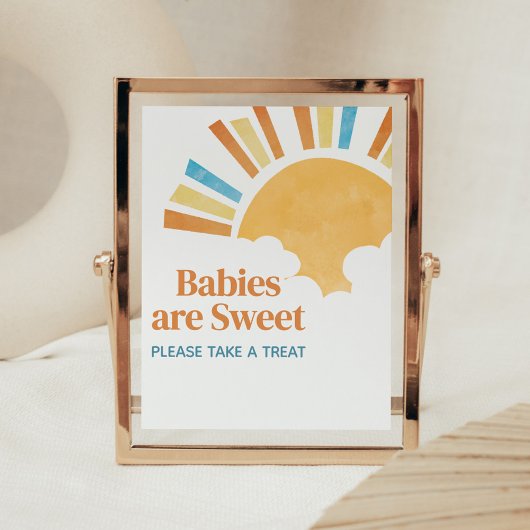 Hier komt de zoon Baby shower baby's zijn zoet Poster