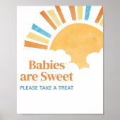 Hier komt de zoon Baby shower baby's zijn zoet Poster (Voorkant)