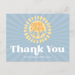 Hier Komt De Zoon Baby Shower Bedankkaart Briefkaart