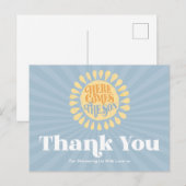 Hier komt de zoon Baby Shower bedankkaart Briefkaart (Voorkant / Achterkant)