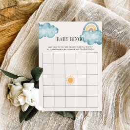 Hier komt de zoon baby shower bingo spel kaart