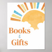 Hier komt de zoon Baby shower boeken en geschenken Poster (Voorkant)