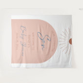 Hier komt de zoon Baby shower Boho Wandkleed (Voorkant (horizontaal))