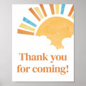 Hier komt de zoon Baby shower dank je kaart Poster (Voorkant)