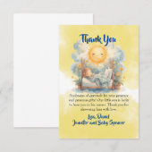 Hier komt de zoon Baby Shower DANK JE WEL kaart (Voorkant / Achterkant)