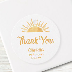 Hier komt de zoon Baby shower dank u Bedankjes Labels