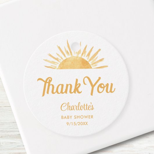 Hier komt de zoon Baby shower dank u Bedankjes Labels