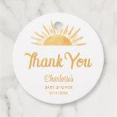 Hier komt de zoon Baby shower dank u Bedankjes Labels (Voorkant)