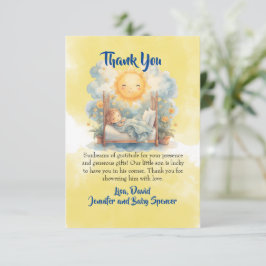 Hier Komt de Zoon Baby Shower DANKKAART Kaart
