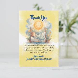 Hier Komt de Zoon Baby Shower DANKKAART Kaart