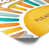 Hier komt de Zoon | Baby shower Favors Sign Poster (Hoek)