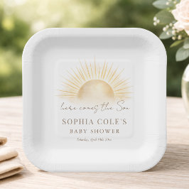 Hier Komt De Zoon Baby Shower Feest Tafelgerei Papieren Bordje