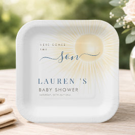 Hier Komt De Zoon Baby Shower Feest Tafelgerei Papieren Bordje