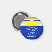 Hier komt de zoon Baby shower gunst Magneet (Voorkant / Achterkant)