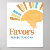 Hier komt de zoon Baby shower gunsten Poster (Voorkant)