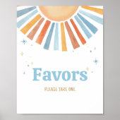 Hier komt de zoon Baby shower gunsten Poster (Voorkant)