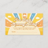 Hier komt de zoon Baby shower hoe groot is haar bu Informatiekaartje (Voorkant)