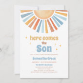Hier Komt de Zoon Baby Shower Kaart (Voorkant)