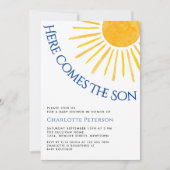 Hier Komt De Zoon Baby Shower Kaart (Voorkant)
