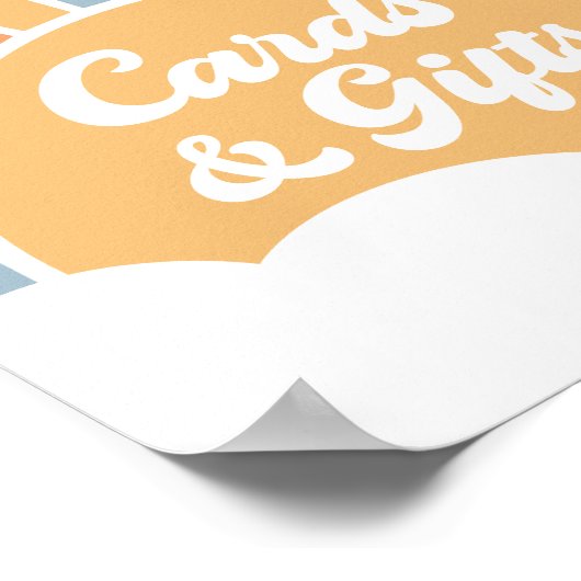 Hier komt de Zoon Baby shower Kaarten en geschenke Poster (Hoek)