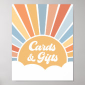 Hier komt de Zoon Baby shower Kaarten en geschenke Poster (Voorkant)