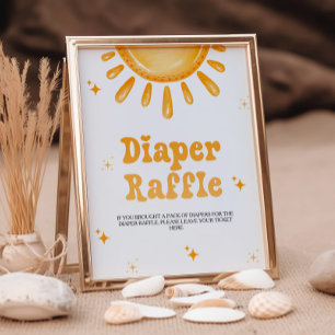 Hier komt de zoon Baby shower luier rafel Reclamebord Met Voetstuk