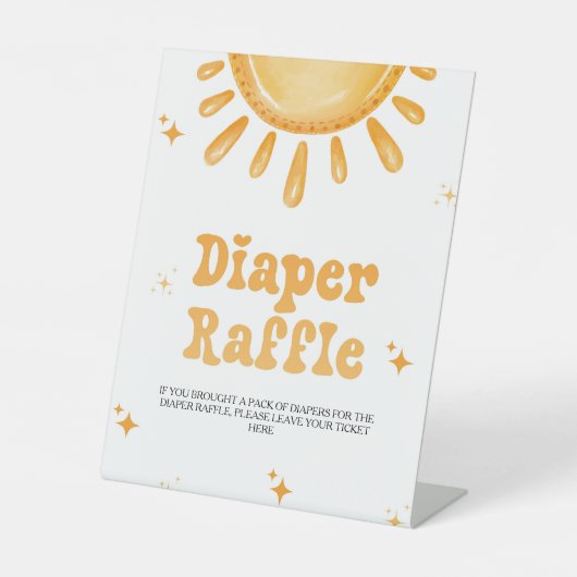 Hier komt de zoon Baby shower luier rafel Reclamebord Met Voetstuk (Voorkant)