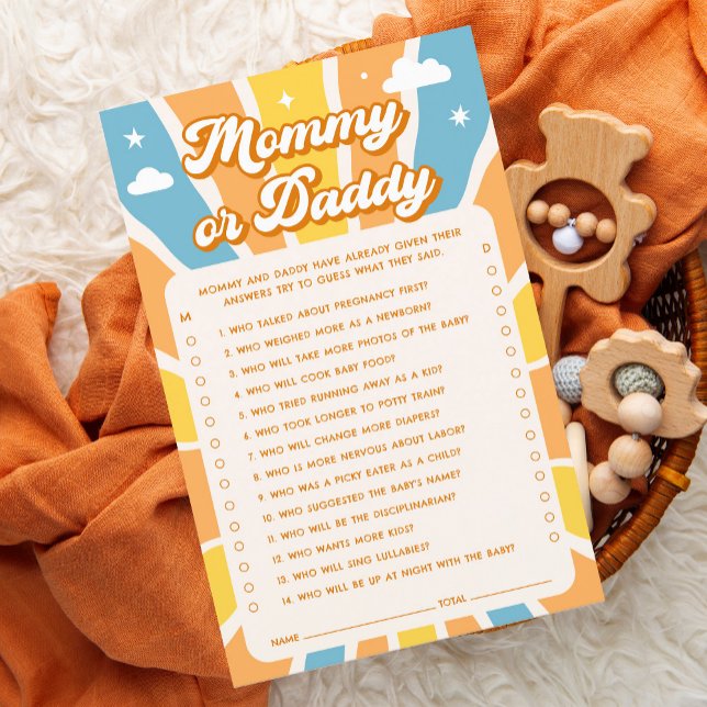 Hier komt de zoon Baby shower mama of papa spel (Creator heeft geüpload)