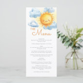 Hier Komt de Zoon Baby Shower Menu (Staand voorkant)