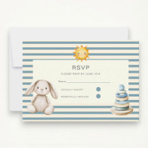 Hier komt de zoon baby shower RSVP kaart
