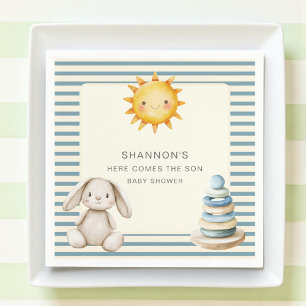 Hier Komt de Zoon Baby Shower Servetten Blauwe Str