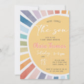 Hier Komt De Zoon Baby Shower Uitnodiging (Voorkant)