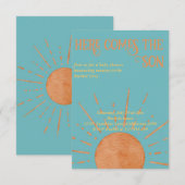 Hier komt de zoon baby shower uitnodiging (Voorkant / Achterkant)