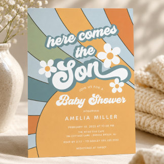 Hier Komt de Zoon Baby Shower Uitnodiging