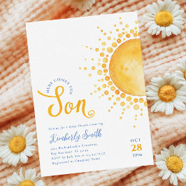 Hier Komt de Zoon Baby Shower Uitnodiging