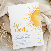 Hier Komt de Zoon Baby Shower Uitnodiging