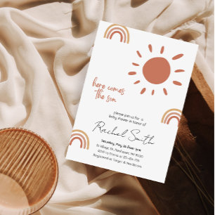 Hier komt de zoon baby shower Uitnodiging