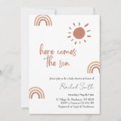 Hier komt de zoon baby shower Uitnodiging (Voorkant)