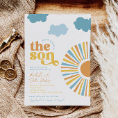 Hier komt de zoon Baby shower-uitnodiging Kaart