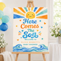 Hier Komt de Zoon Baby Shower Welkomstbord