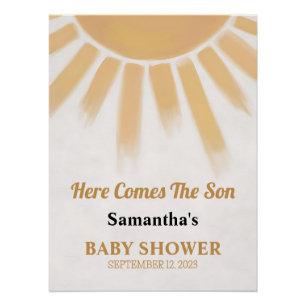 Hier Komt De Zoon Baby Shower Zonneschijn Perfect Poster