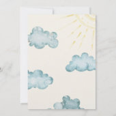 Hier komt de zoon Baby uitnodigen Kaart (Achterkant)