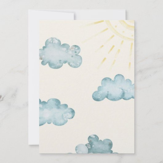 Hier komt de zoon Baby uitnodigen Kaart (Achterkant)